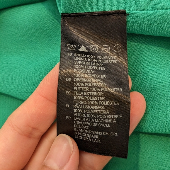 H&M One shoulder Cocktail Party Pleated Draped Green Dress size 8 - Picture 6 of 7